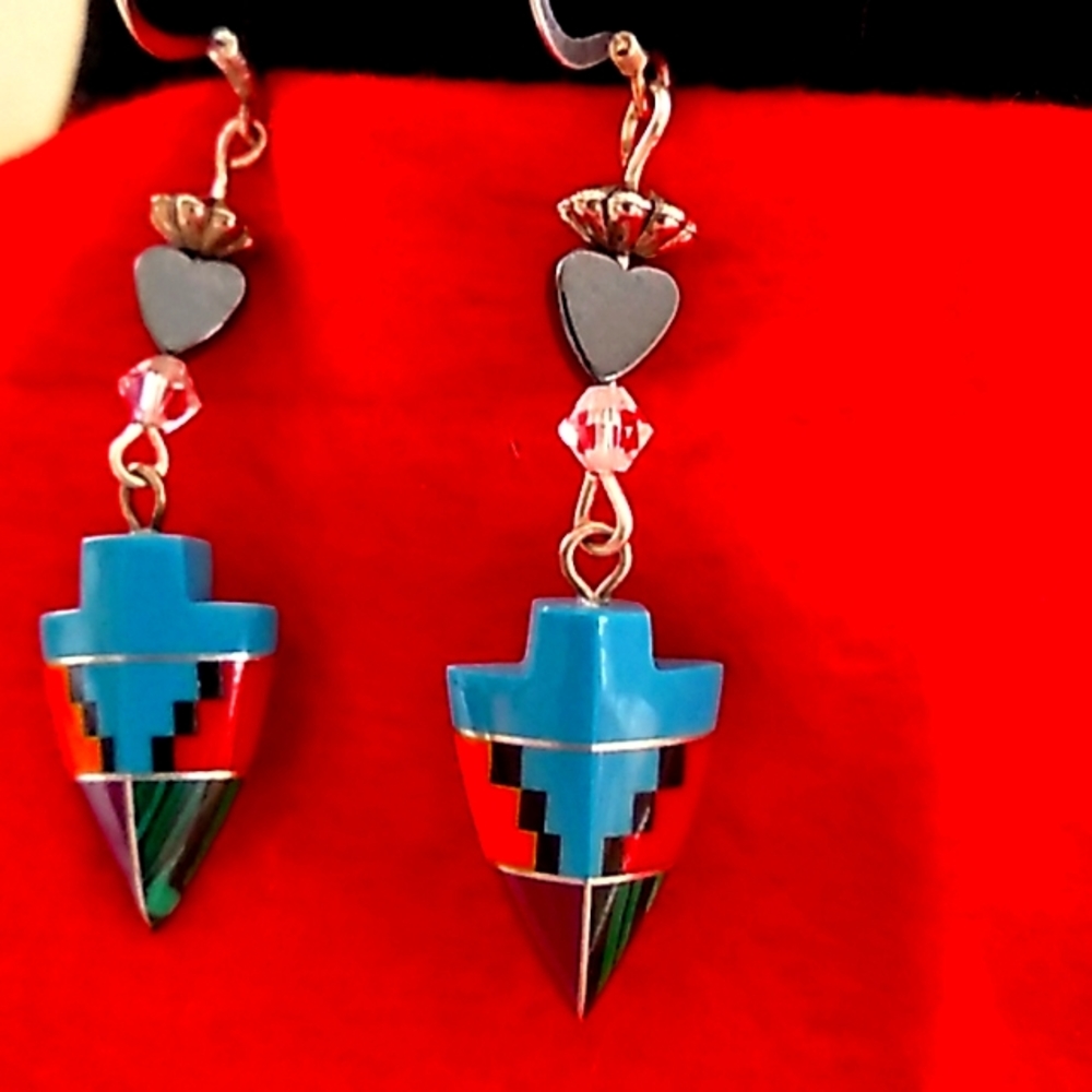 American Indian style pierced earrings